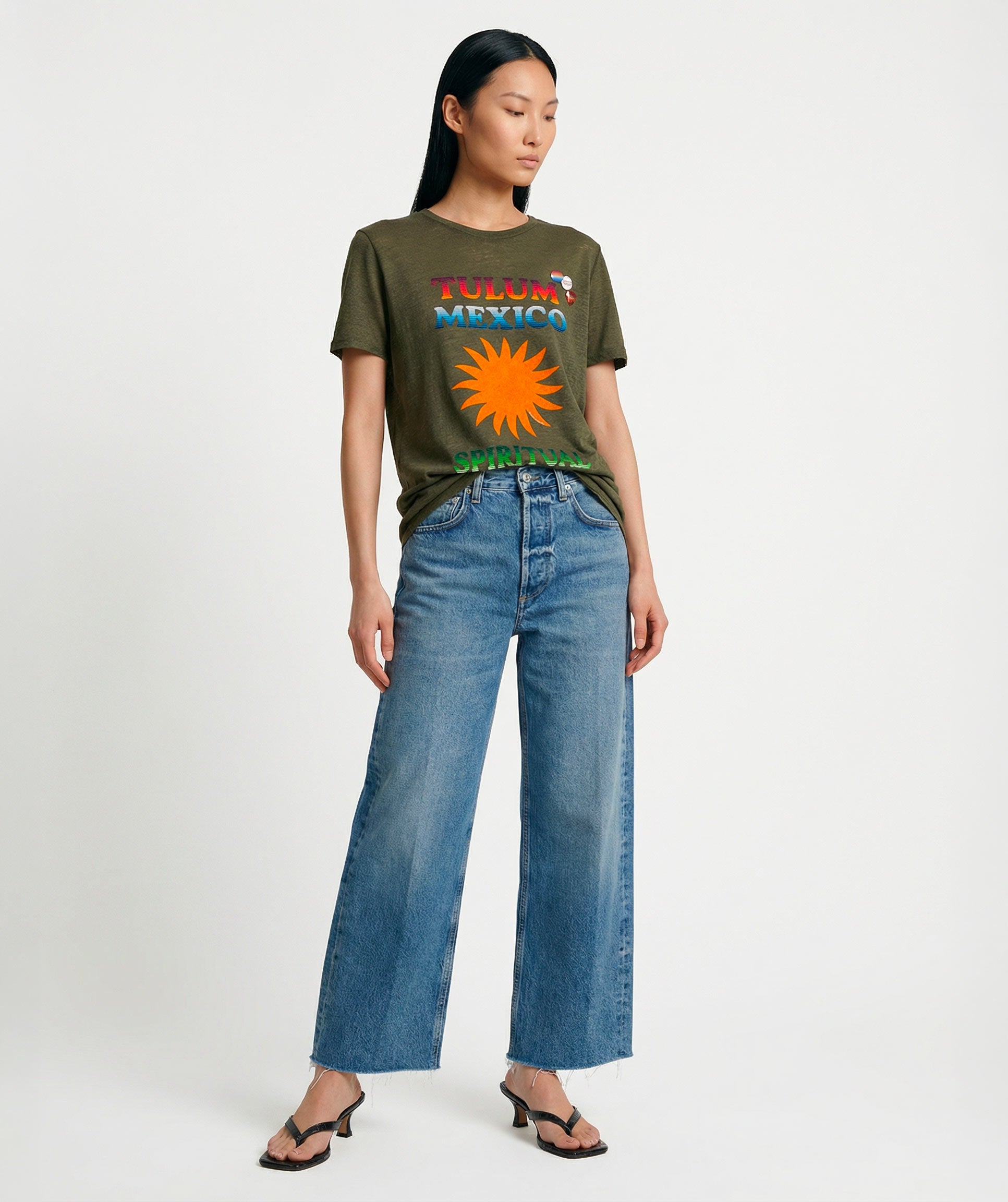 Tee shirt vee kaki "TULUM"