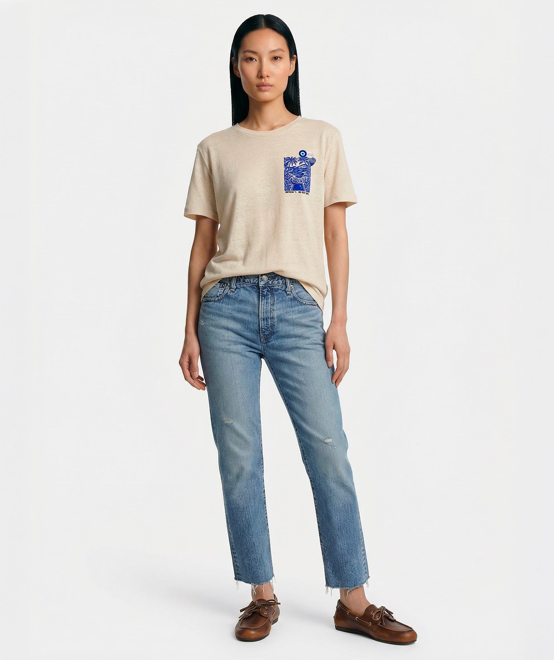 Tee shirt vee natural "SANTO"