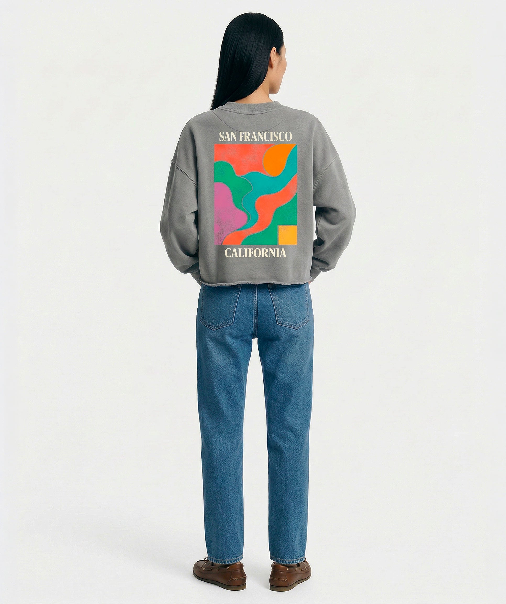 Sweatshirt crop porter grey "FRANCIS"