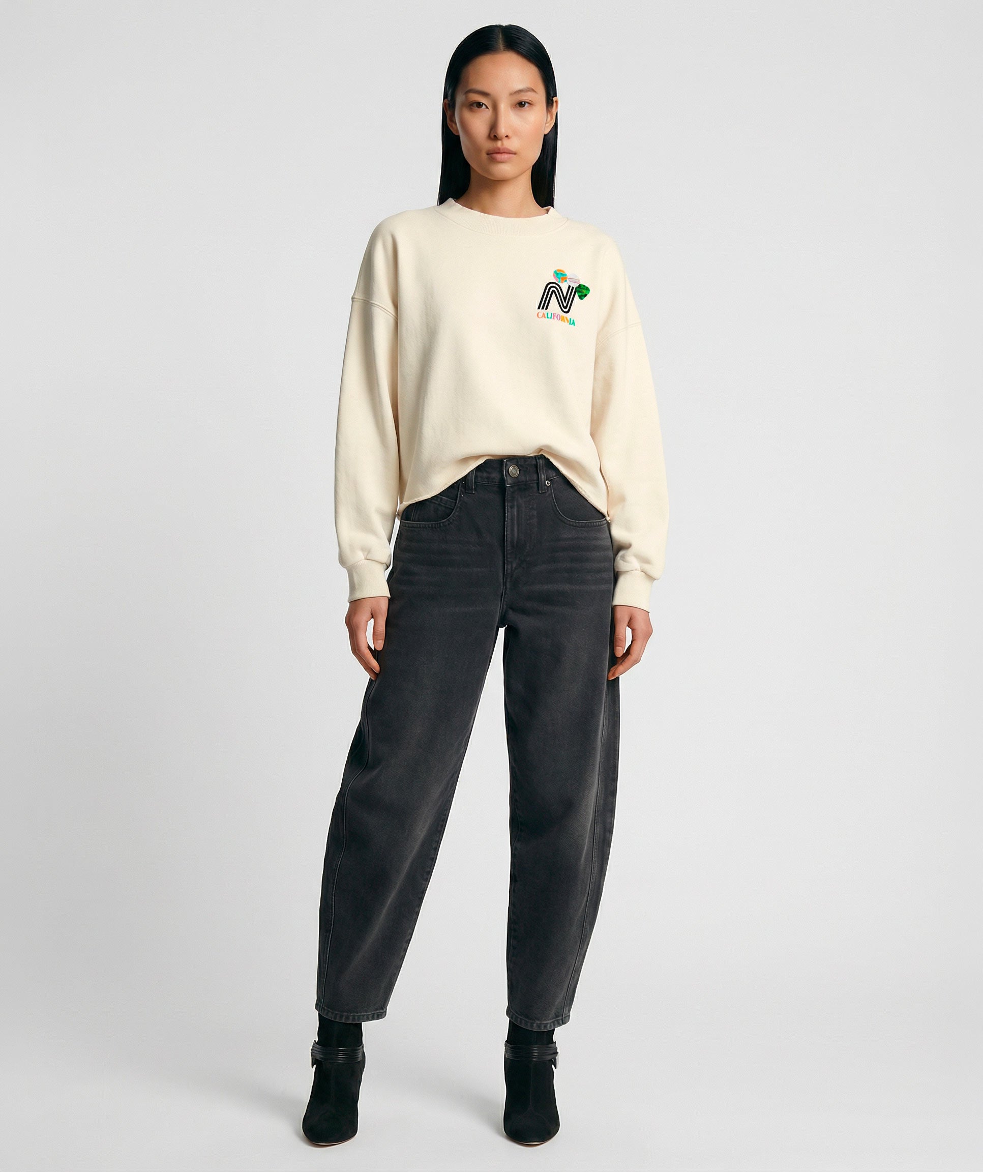 Sweatshirt crop porter natural "FRANCIS"