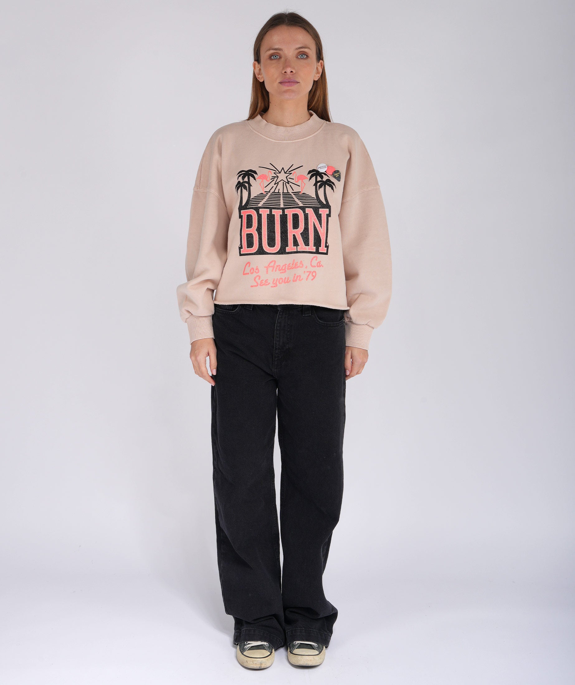Sweatshirt crop porter whisper "SEE YOU"