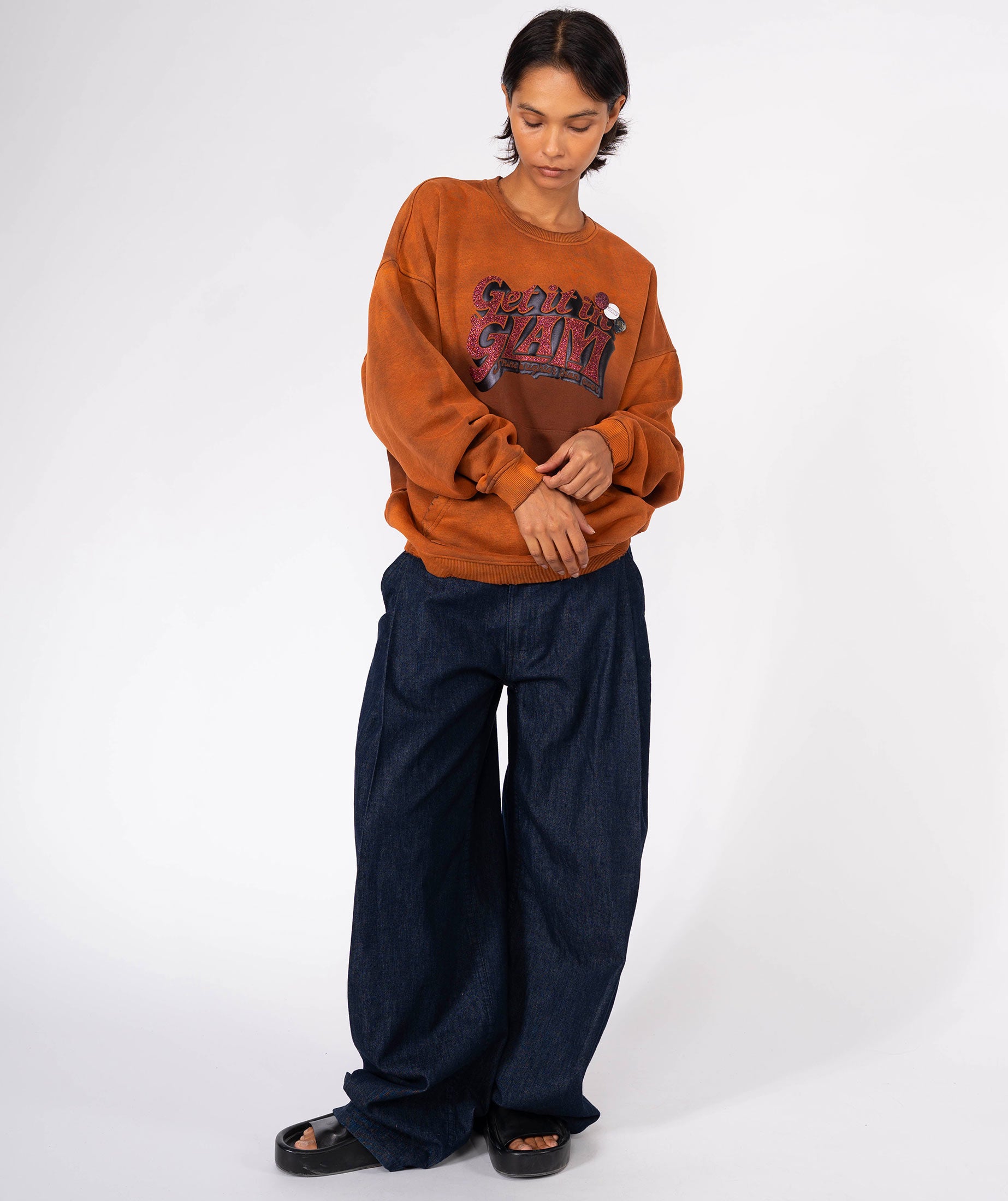 Sweatshirt piper vintage brown "BRIGHTER"