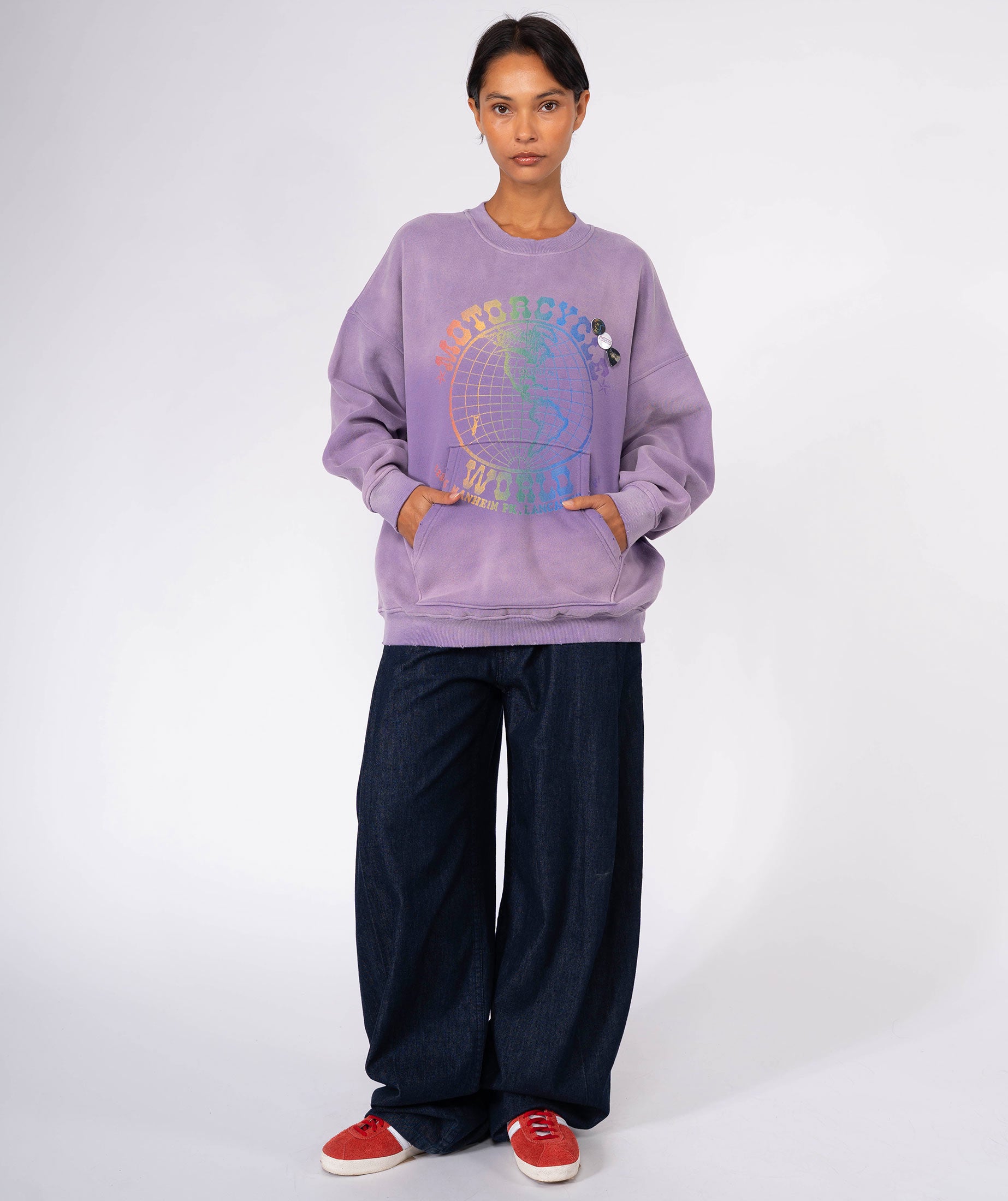 Sweatshirt piper vintage purple "LANCASTER"