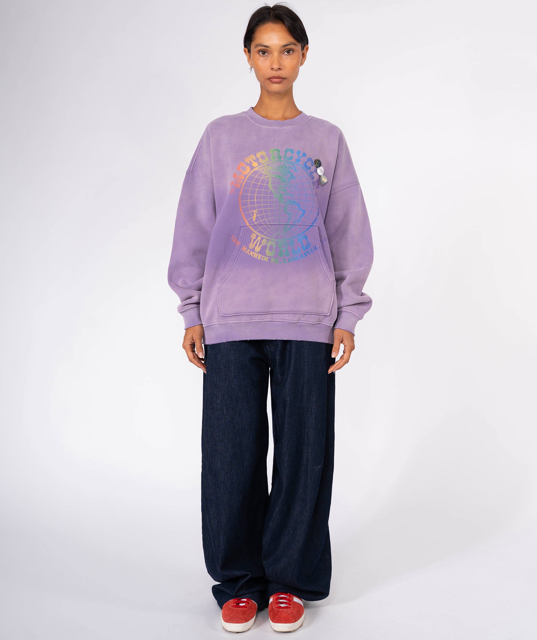 Sweatshirt piper vintage purple "LANCASTER"