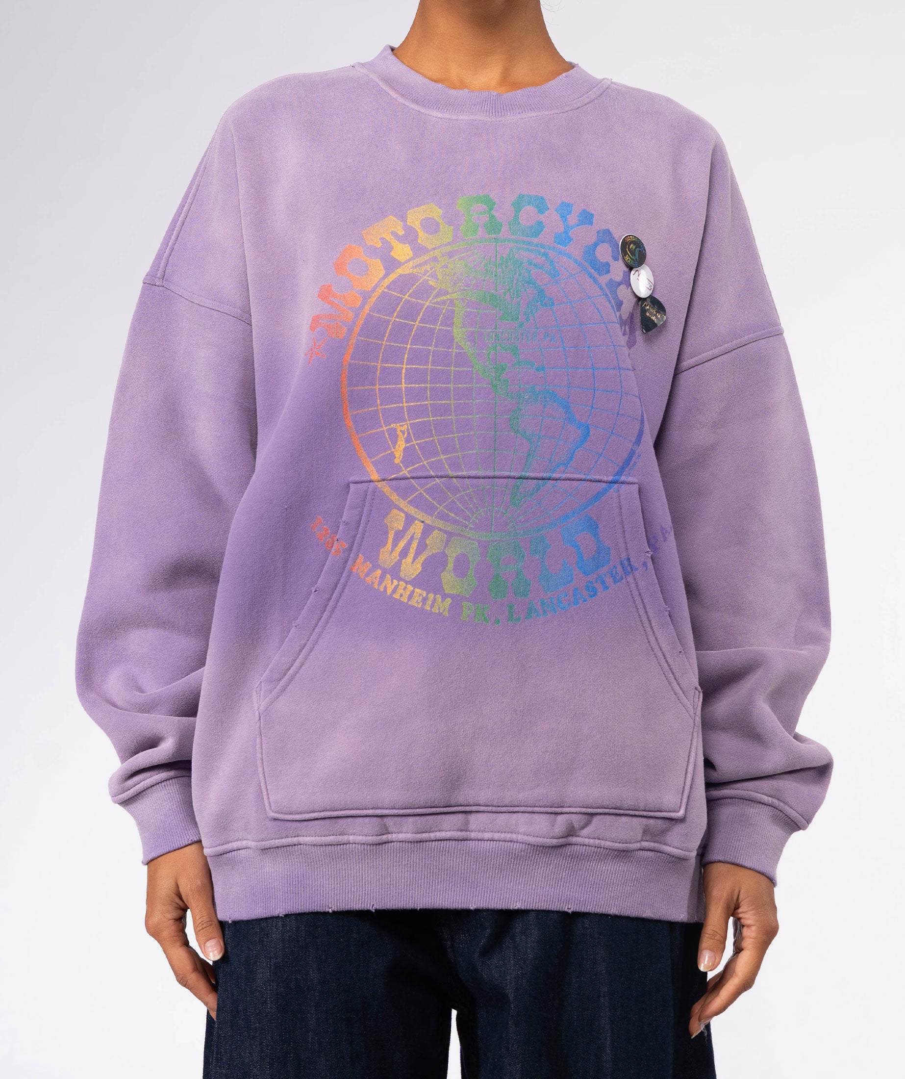 Sweatshirt piper vintage purple "LANCASTER"