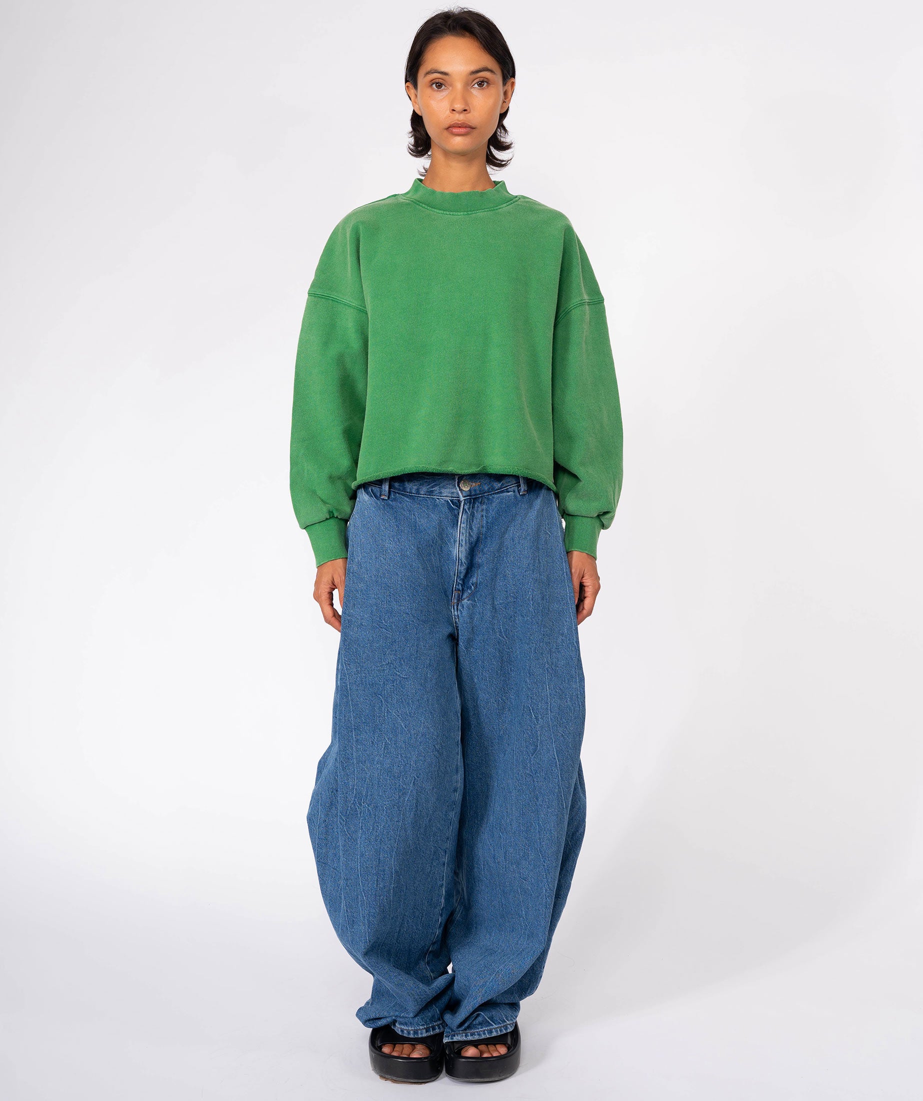 Sweatshirt crop porter grass "DAILY"