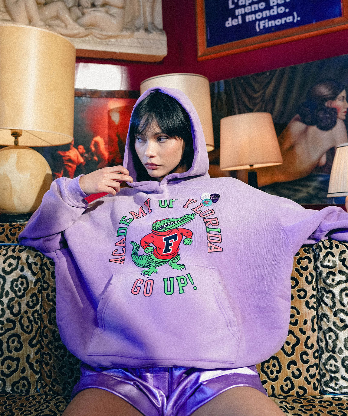 Hoodie skyler vintage purple "GO UP"