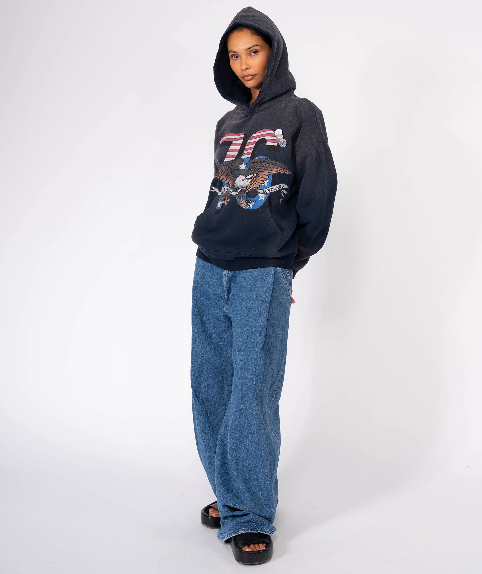 Hoodie skyler vintage blue "LOVELAND"