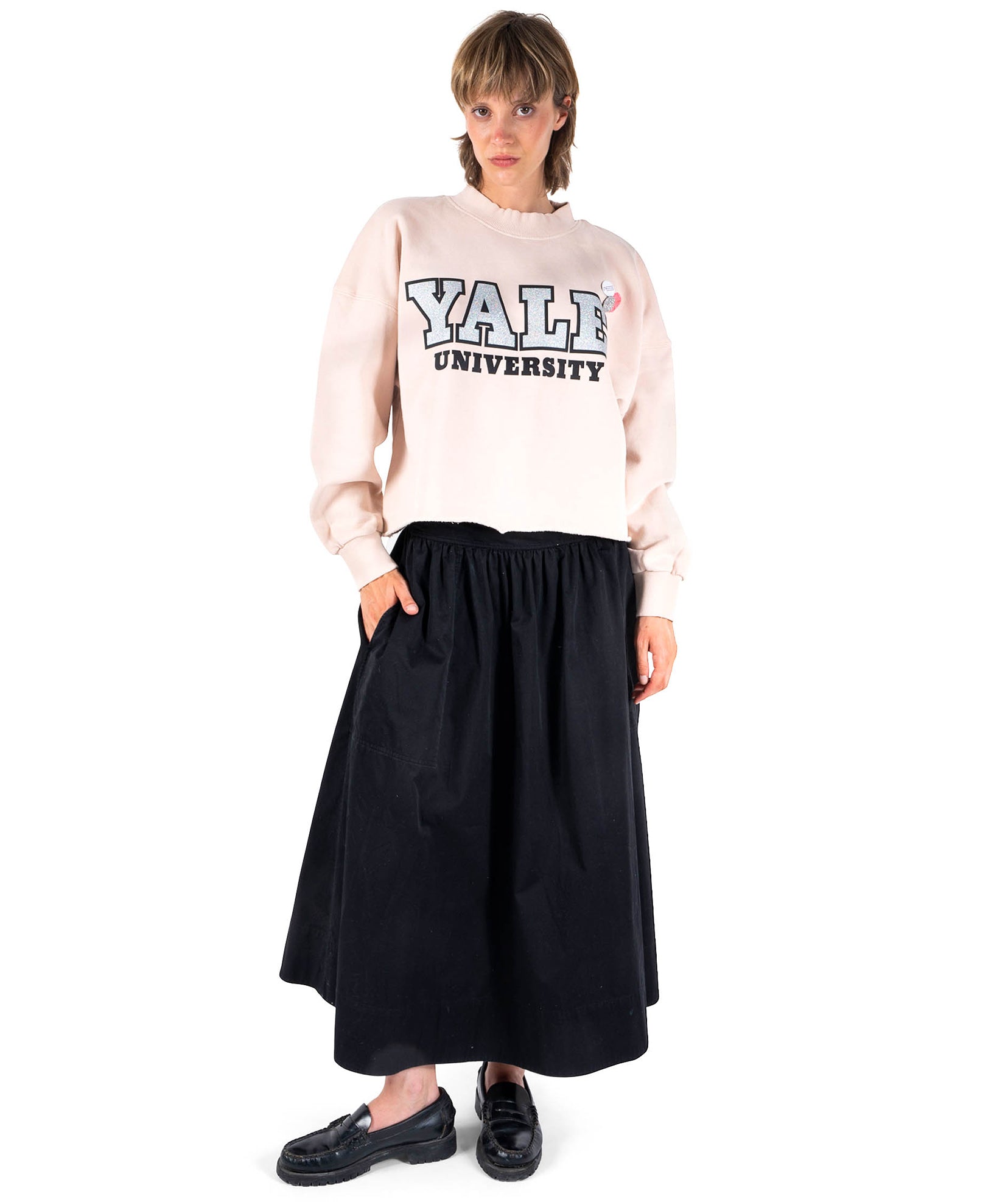 CROP Porter Whisper "University" sweatshirt
