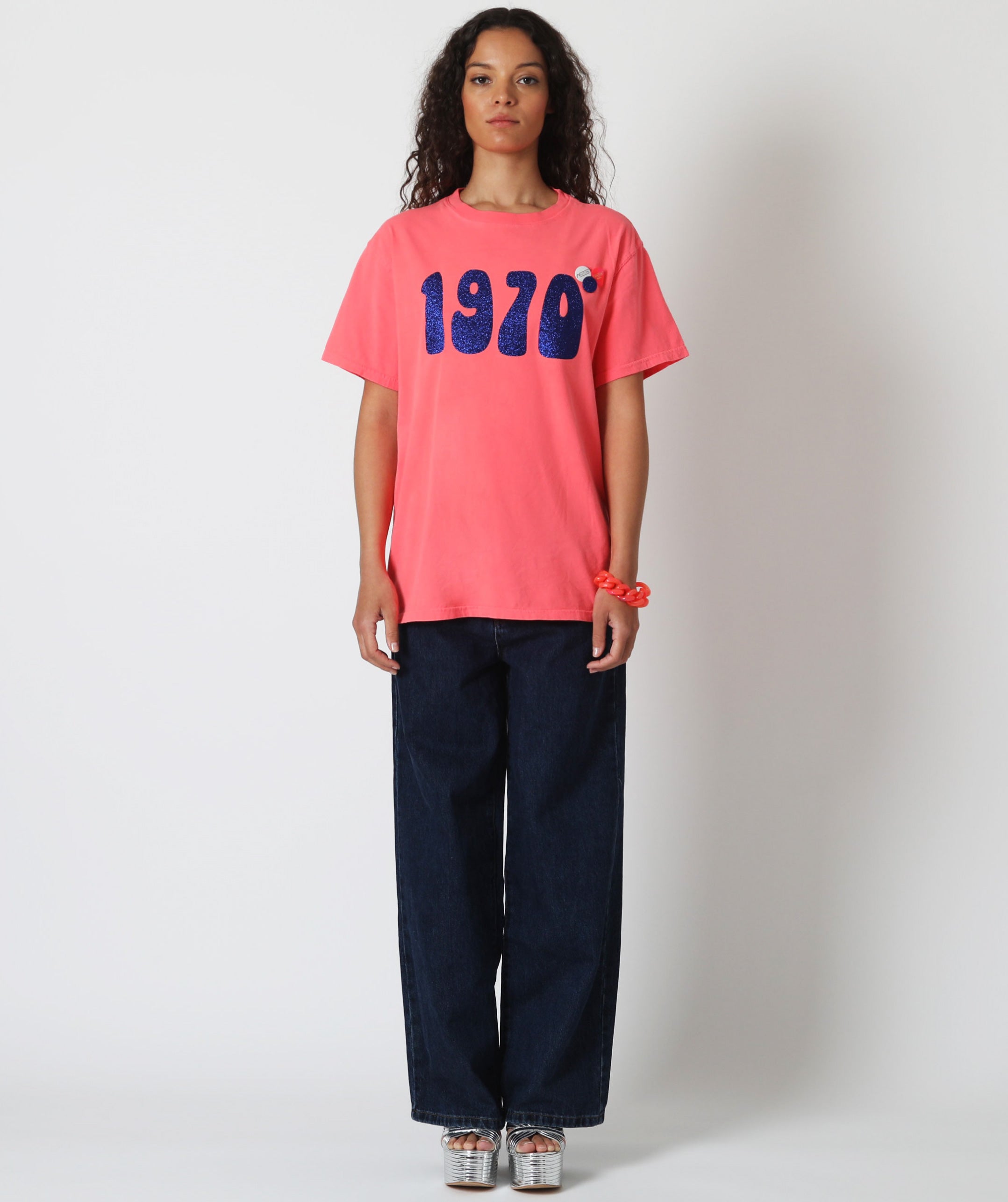 Tee shirt trucker neon pink "1970 SS23"