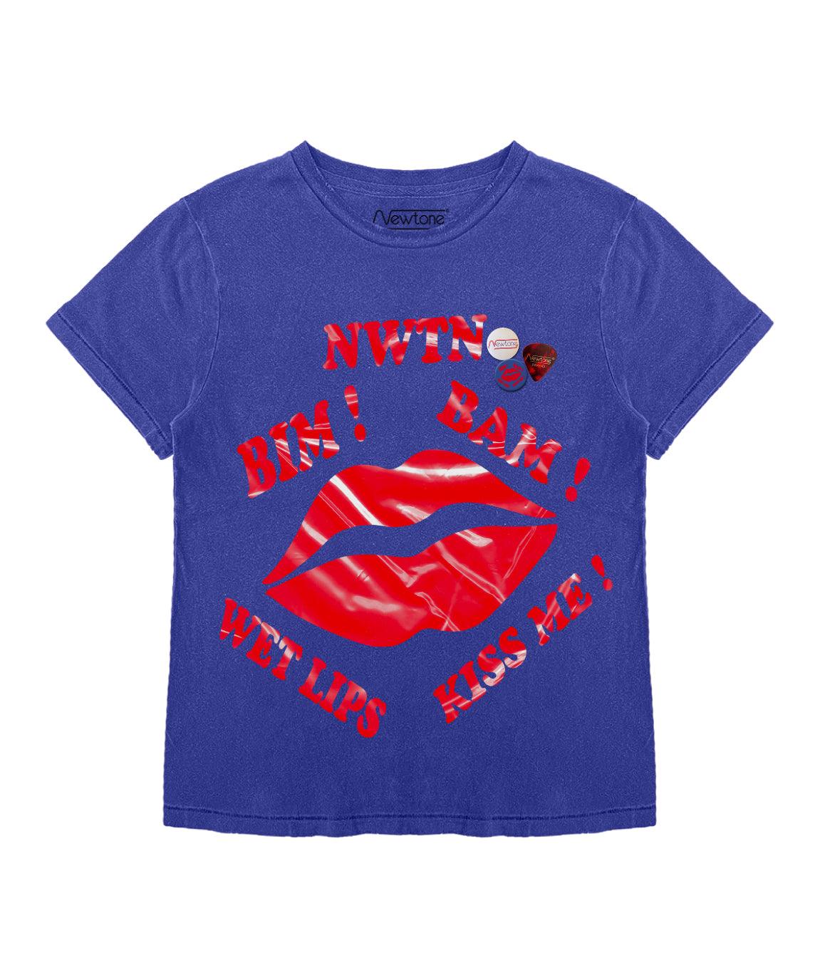 Tee shirt starlight flo blue "WET LIPS" - Newtone