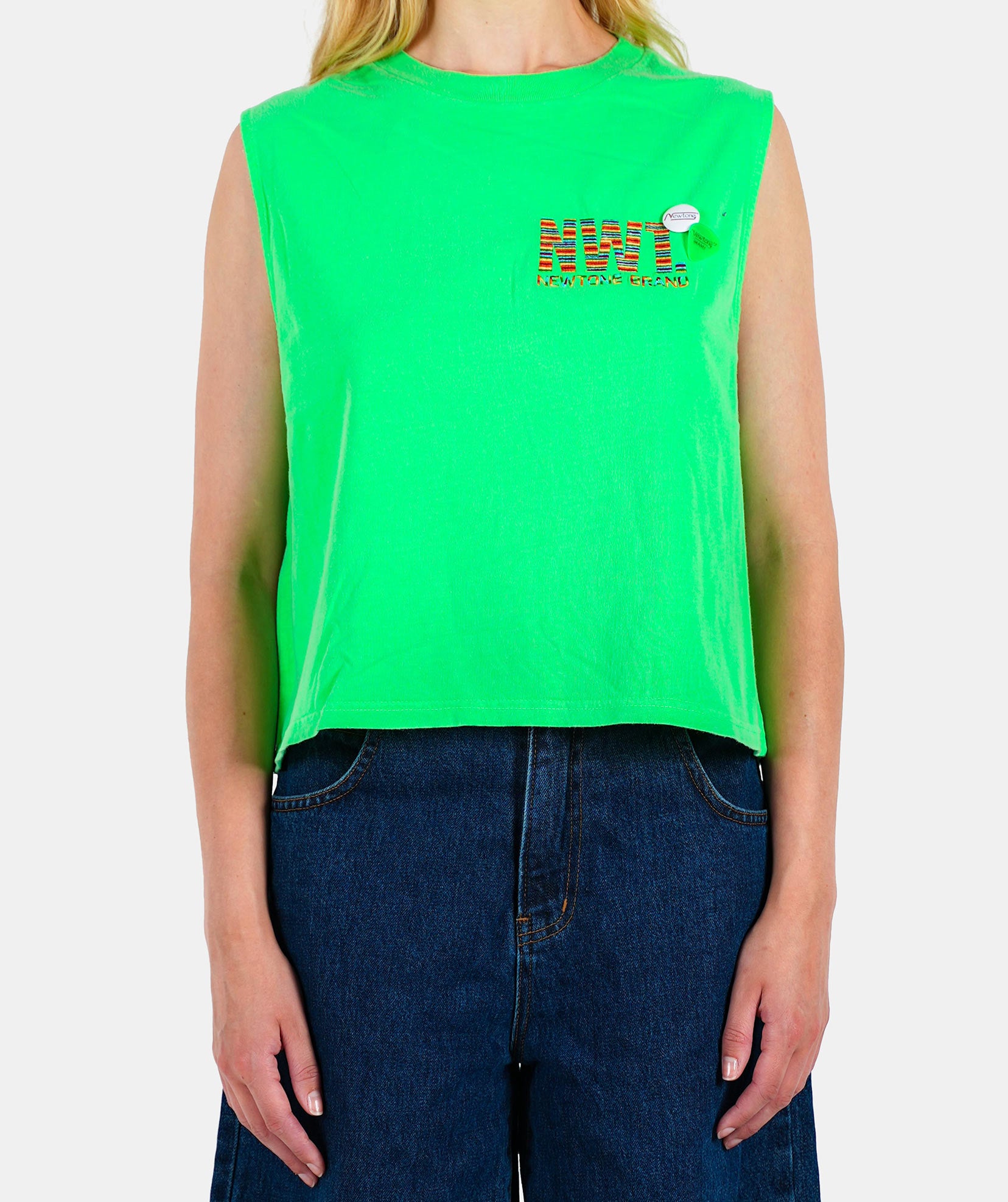 Tee shirt dyer neon green "BRAND SS24