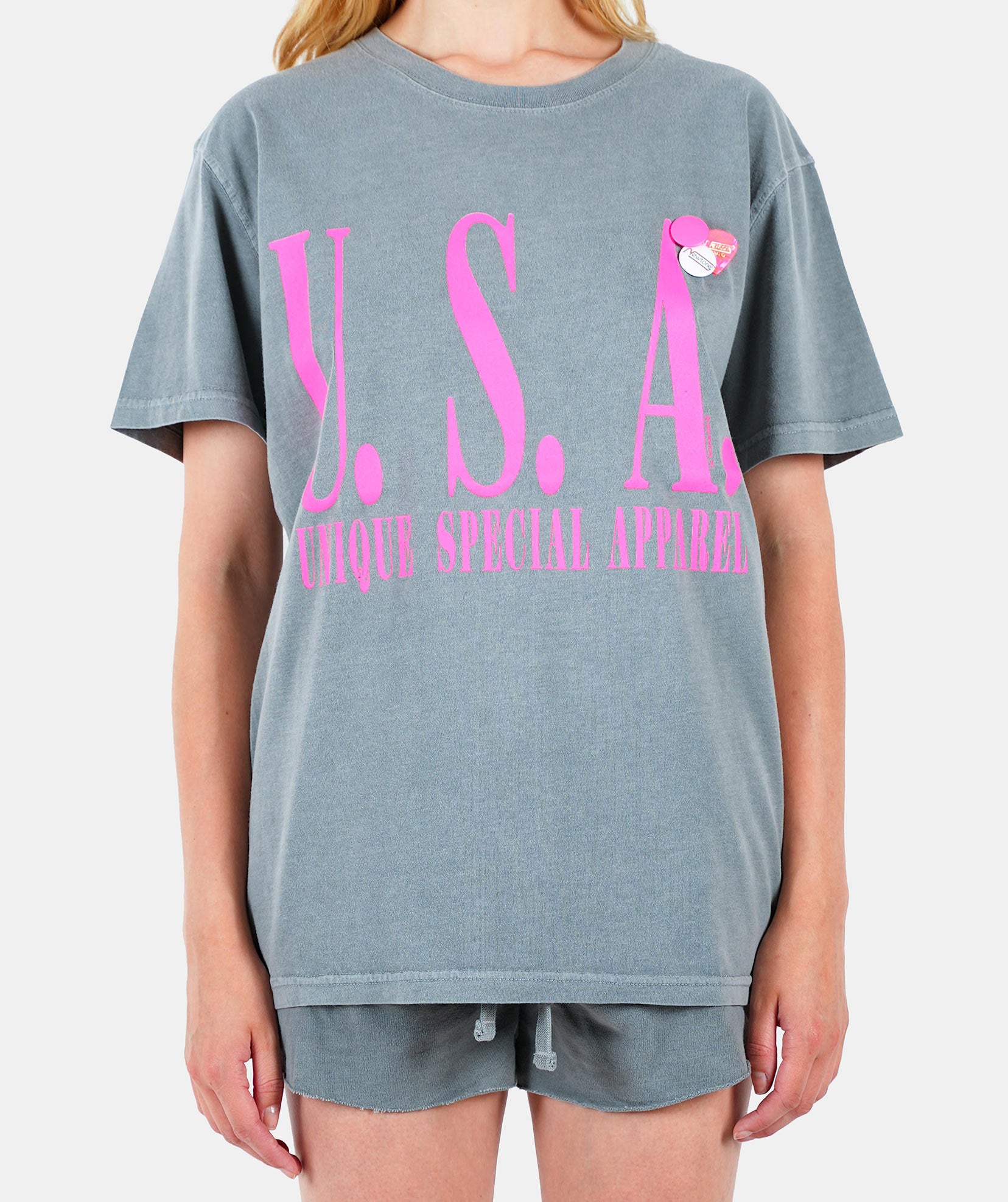 Grey "USA" trucker tee shirt