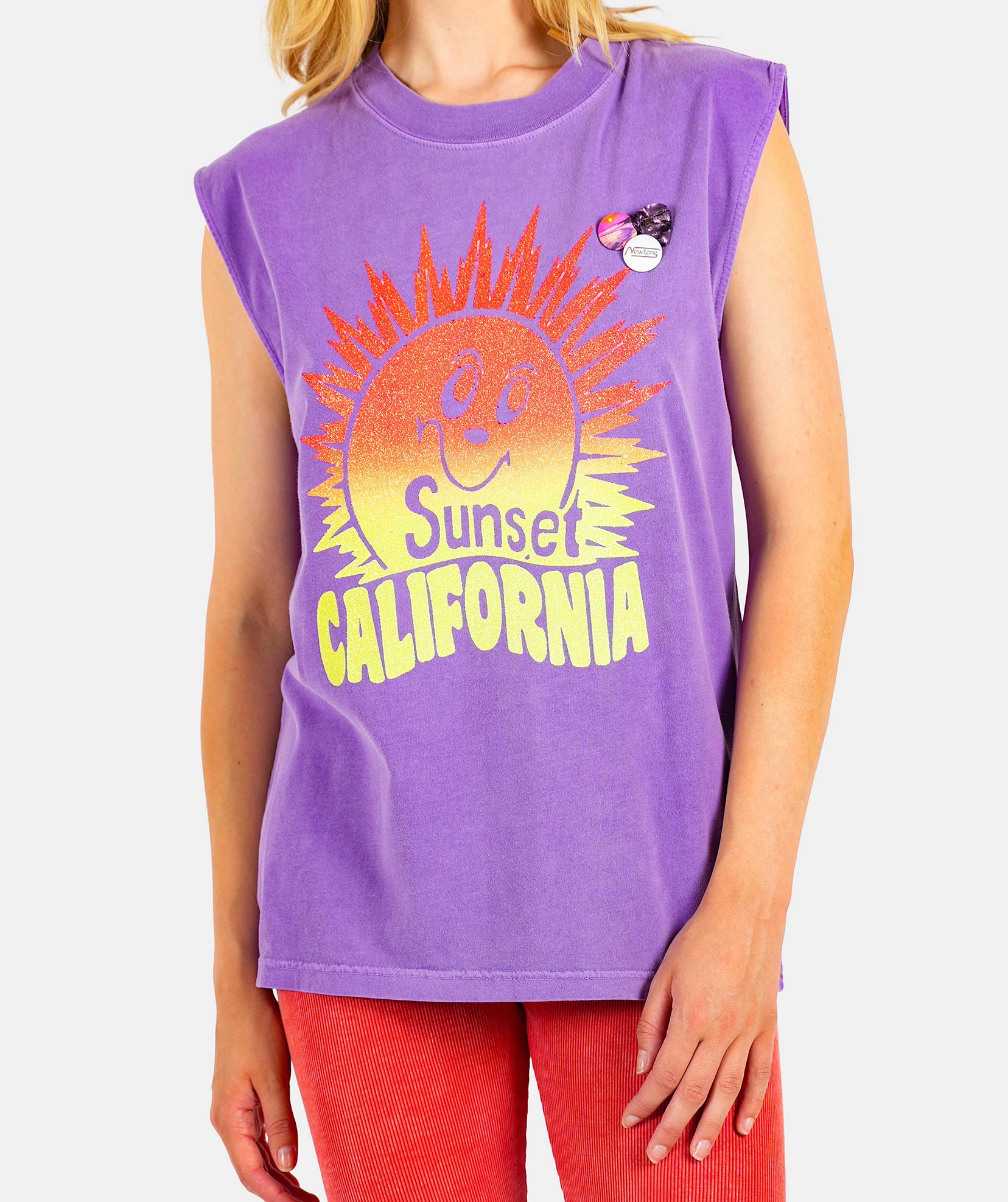 Purple "SUNLIGHT" biker T-shirt