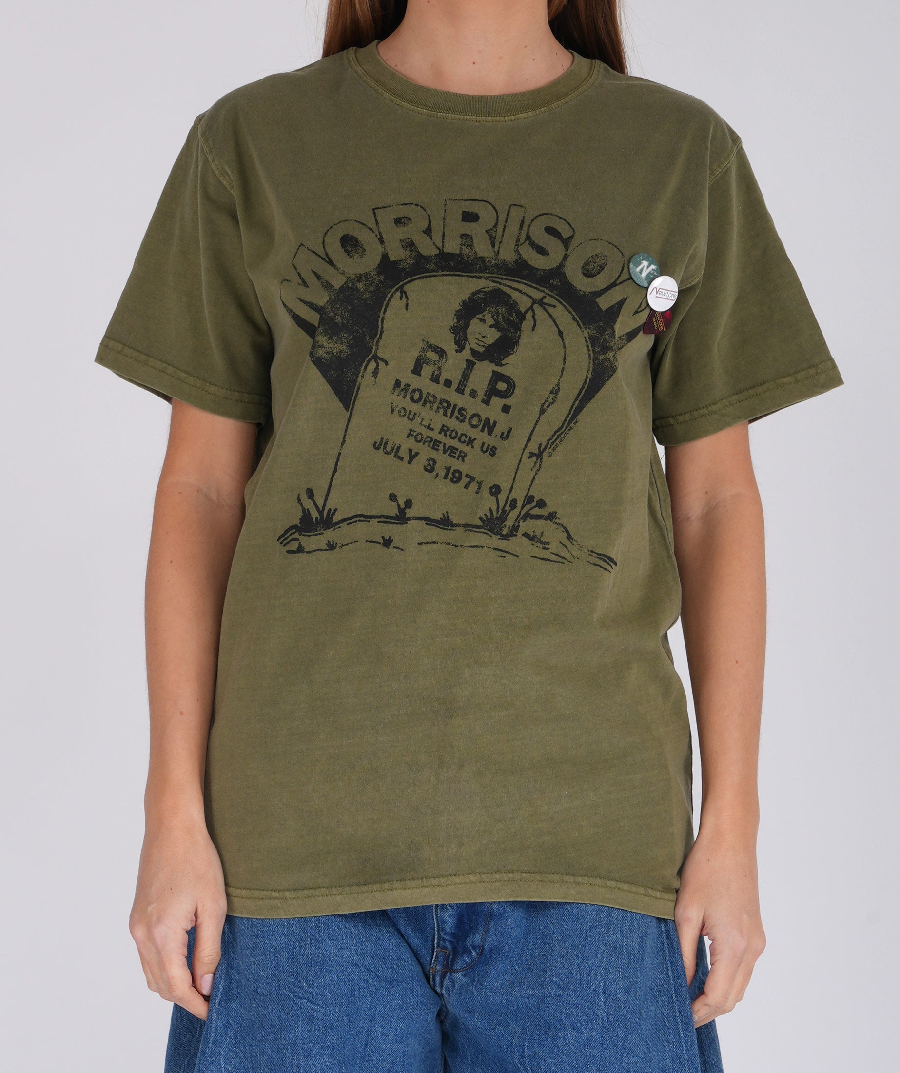 Khaki trucker tee shirt "RIP"