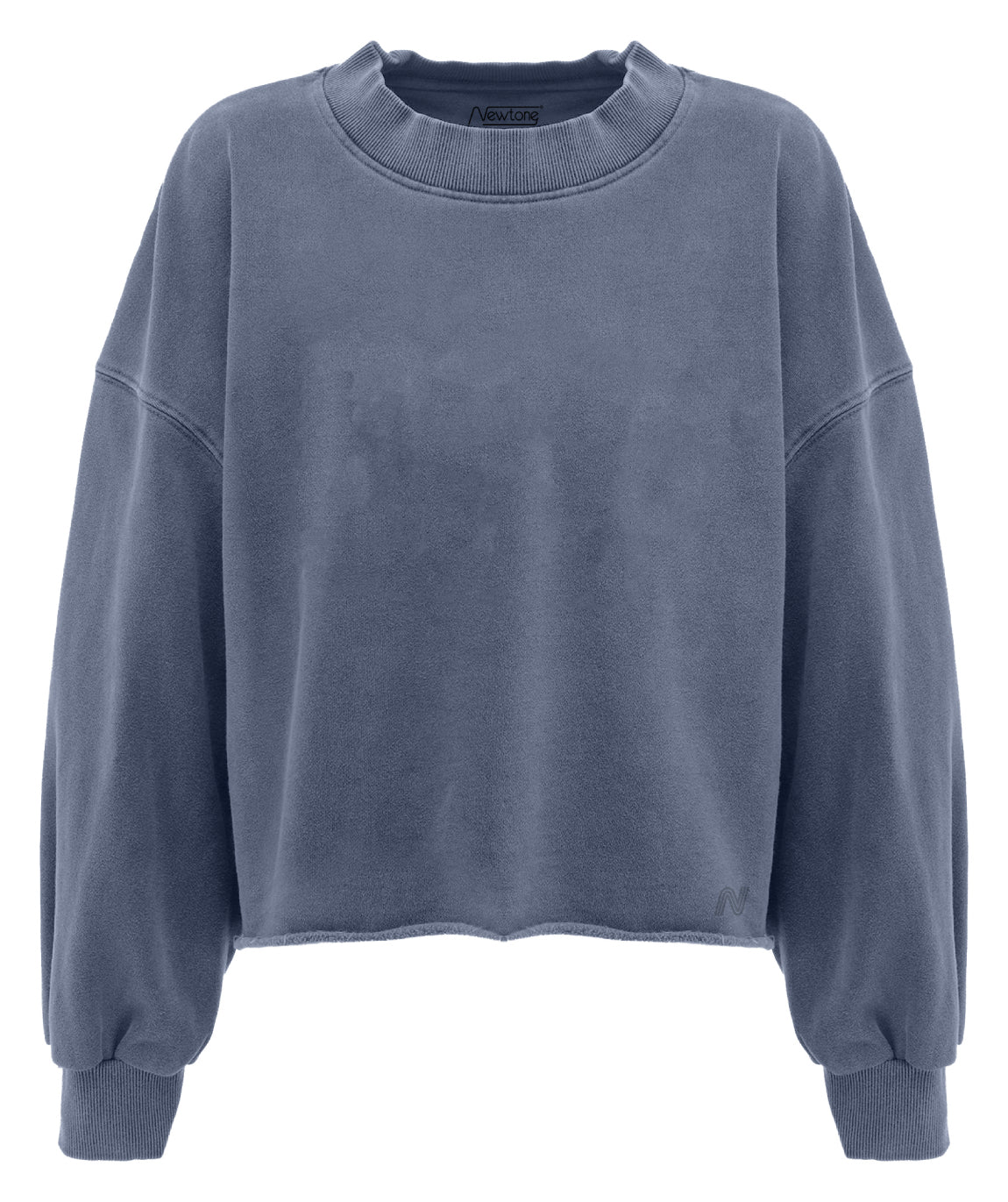"DAILY" denim crop sweatshirt