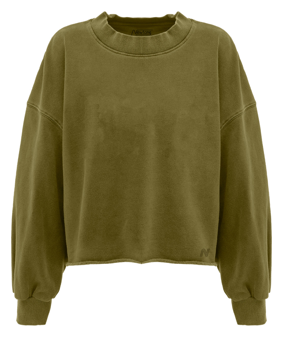 Khaki "DAILY" crop sweatshirt