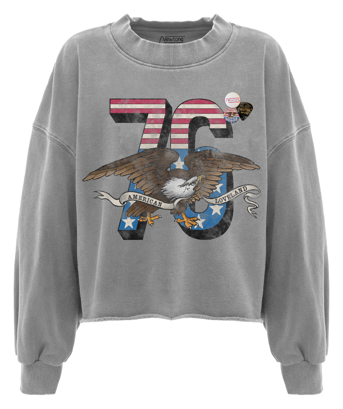 "LOVELAND" gray crop sweatshirt