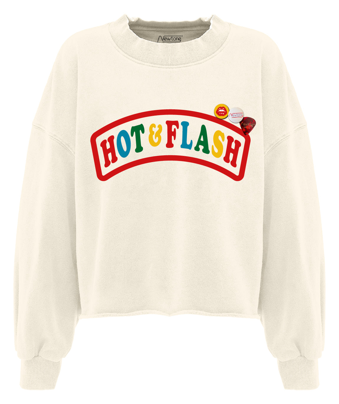 Natural "HOT" crop sweatshirt
