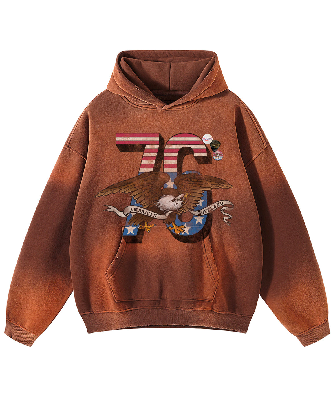 Vintage brown Skyler hoodie "LOVELAND"