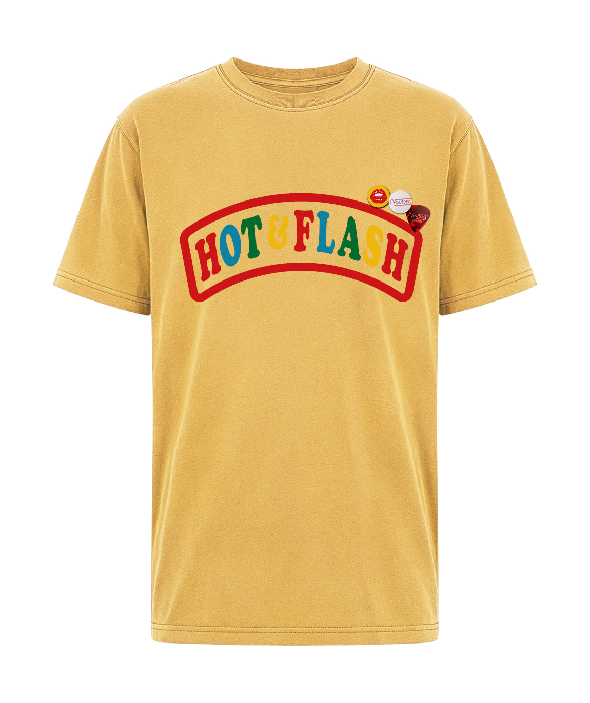 HOT" mustard trucker tee shirt