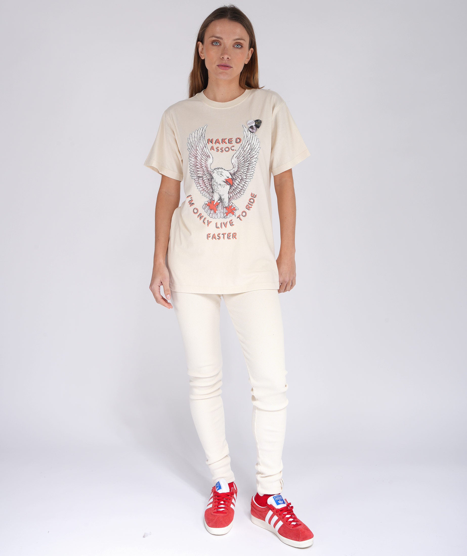 NAKED" natural trucker tee shirt