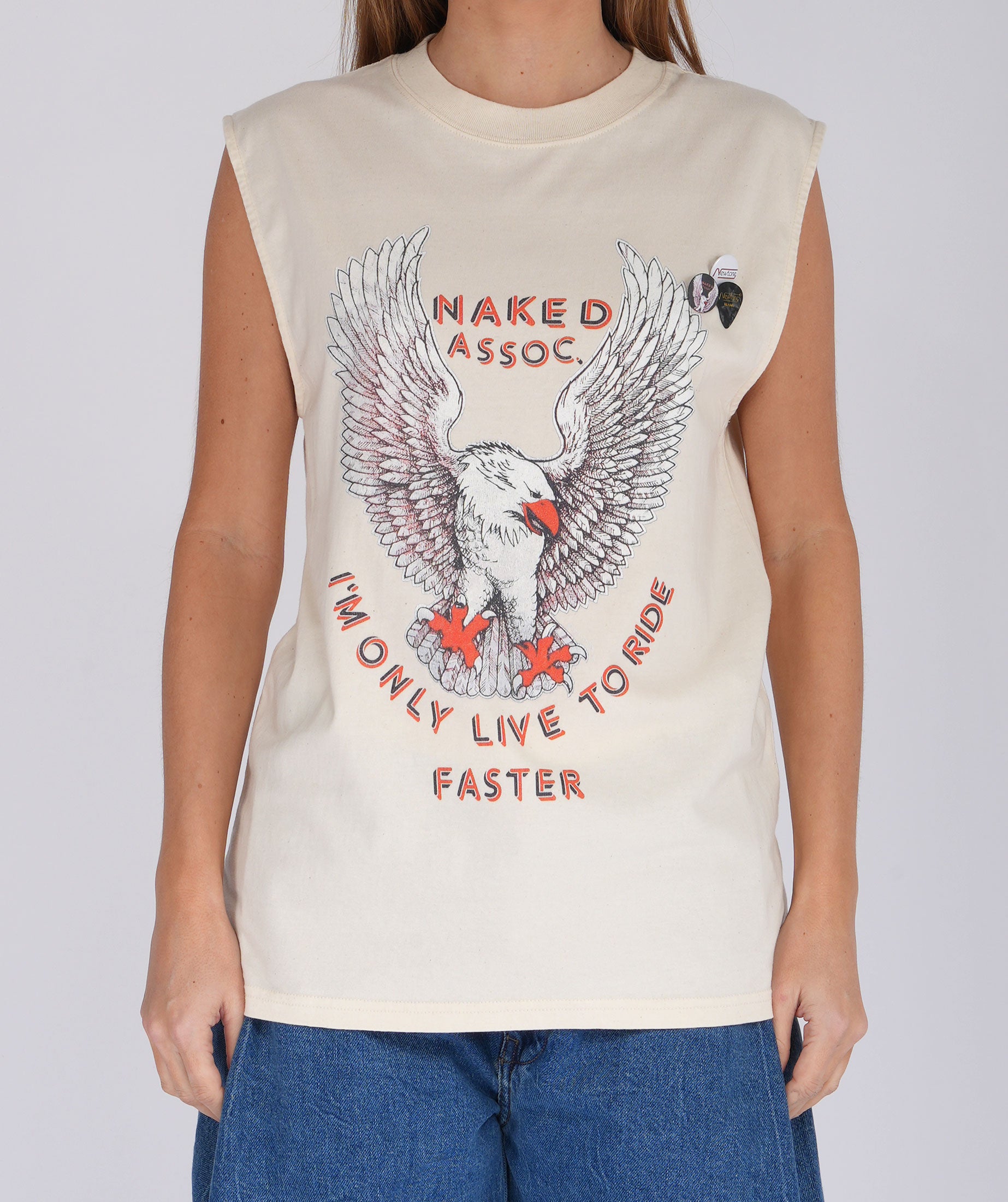 NAKED" natural biker tee shirt