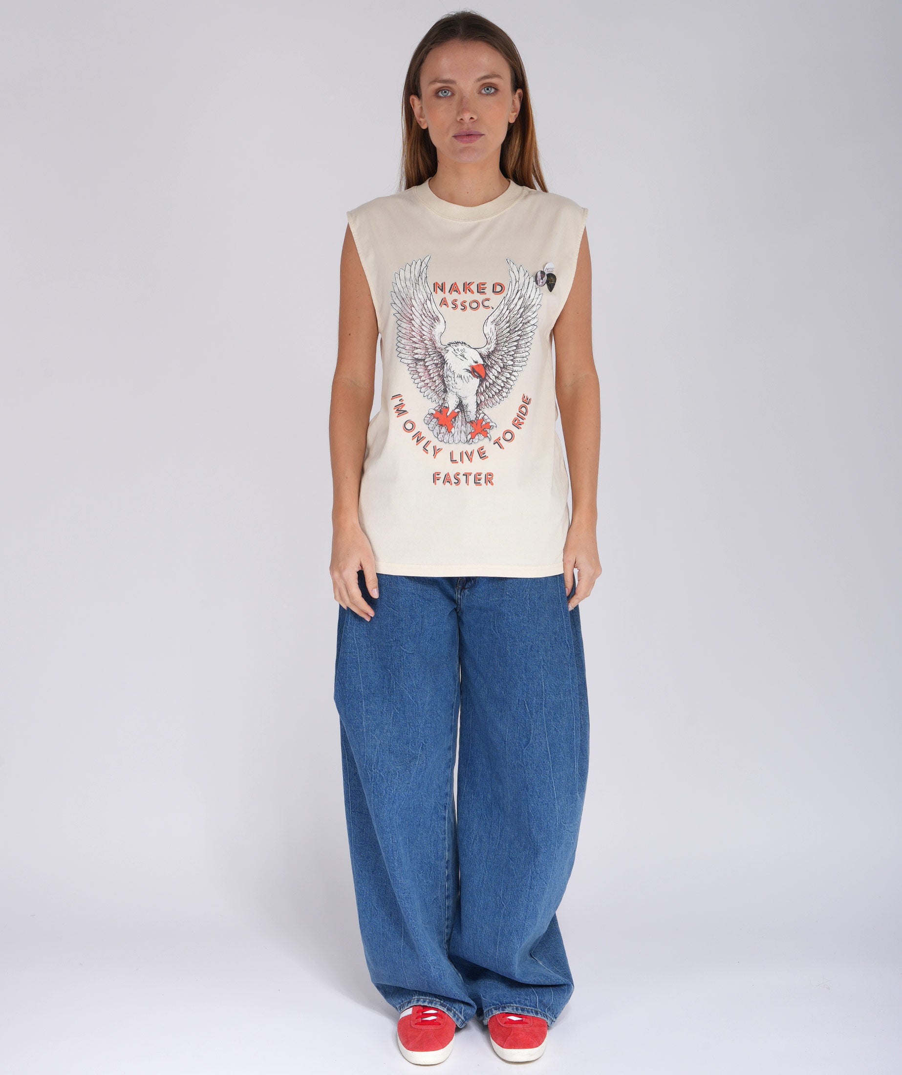 NAKED" natural biker tee shirt