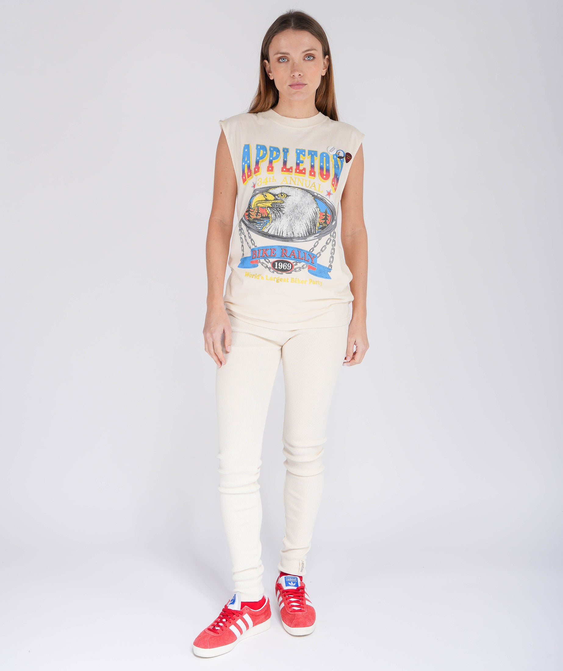 APPLETON" natural biker tee shirt