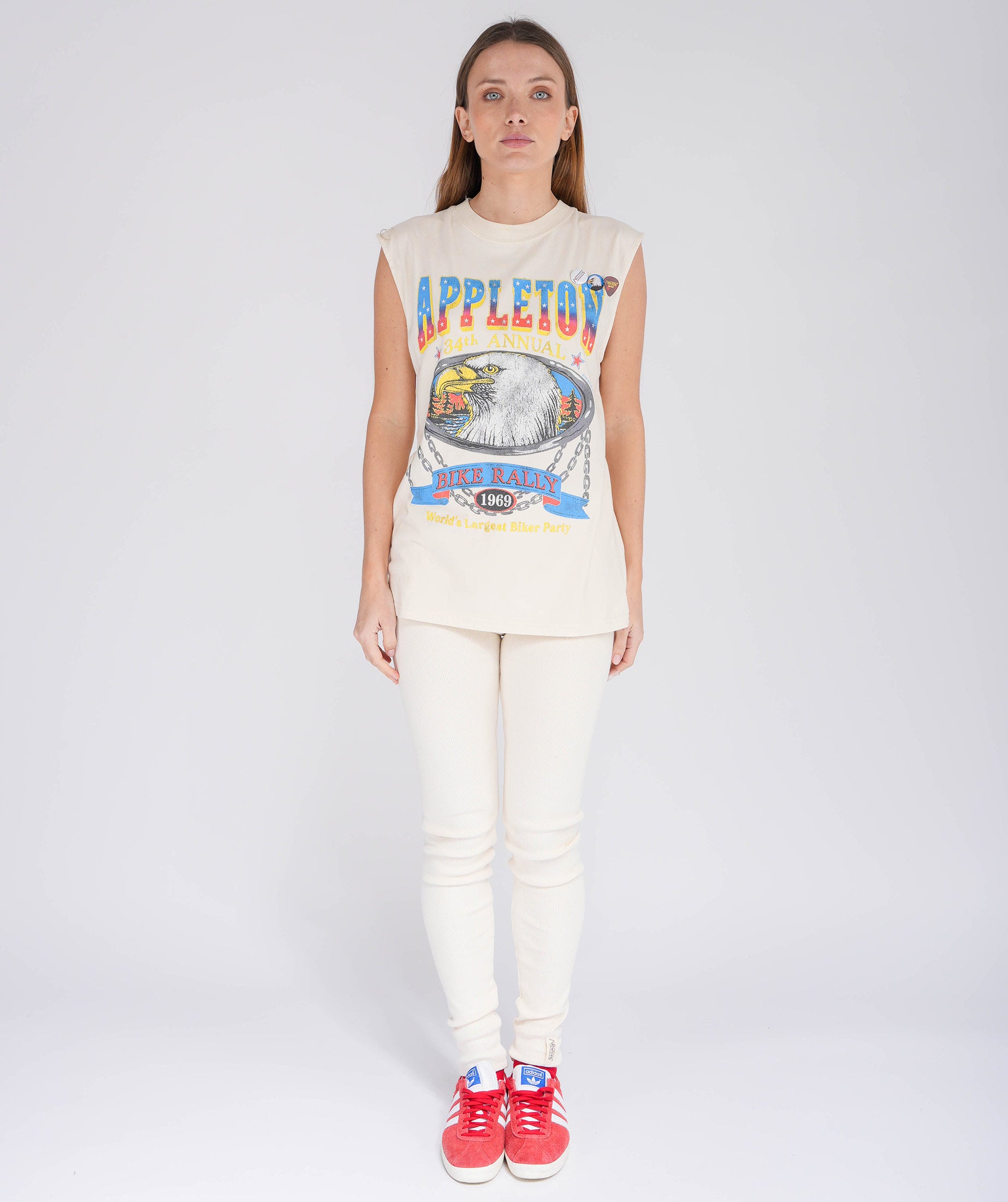 APPLETON" natural biker tee shirt