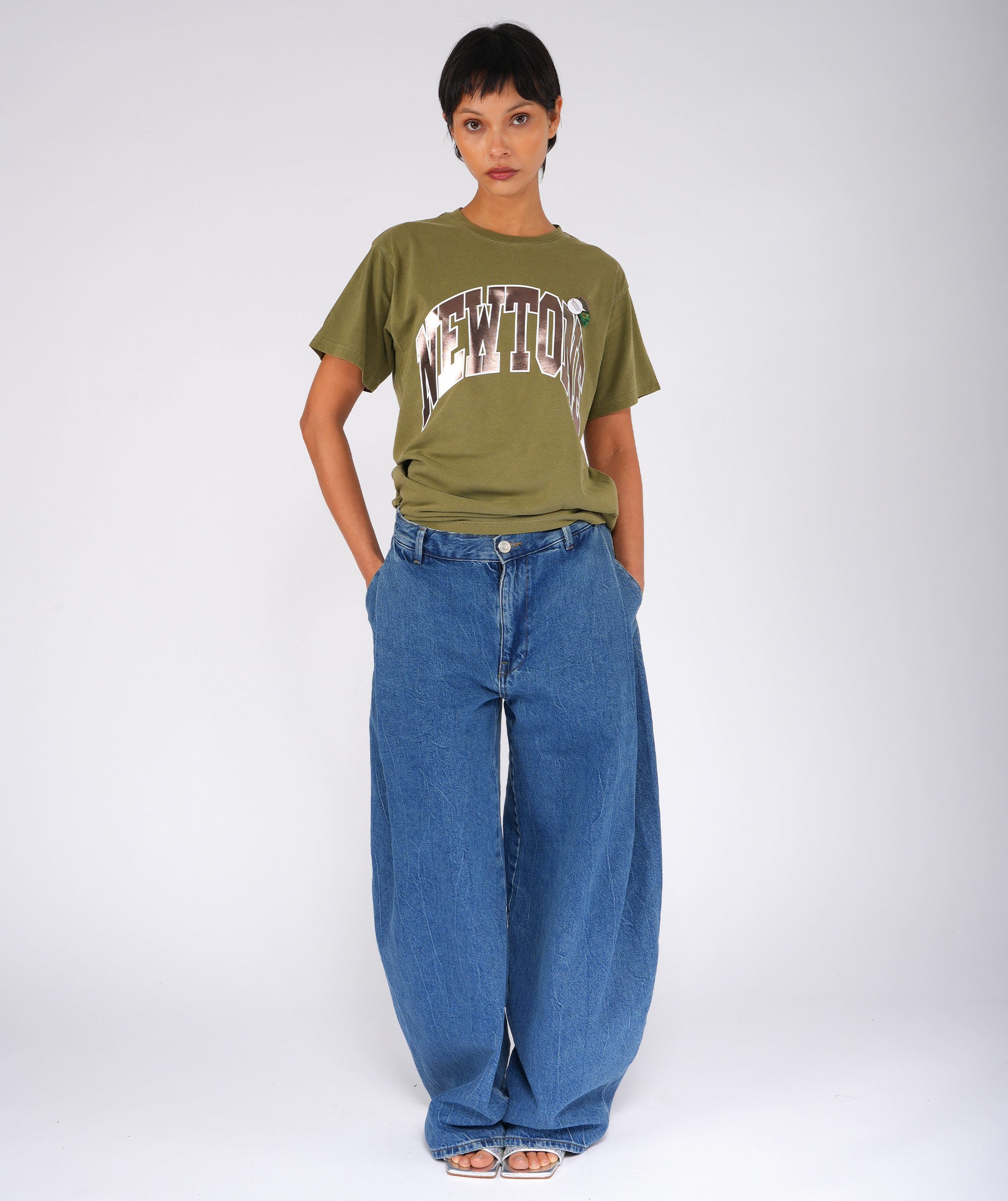 TONE SS25" khaki trucker tee shirt