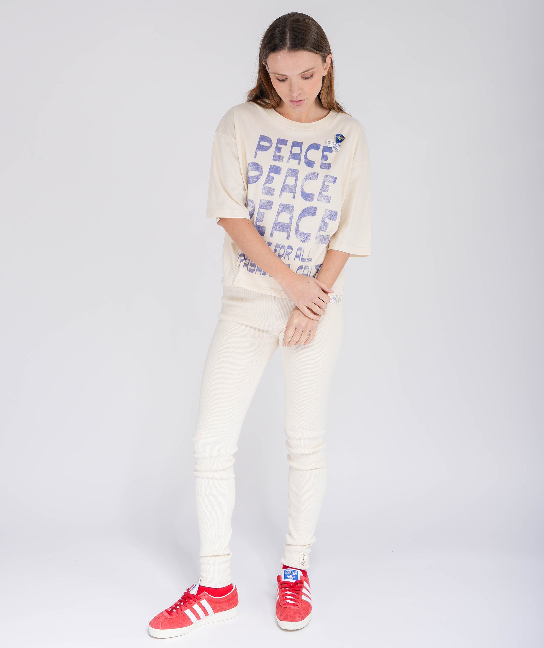 PASADENA" natural crop crooper tee shirt