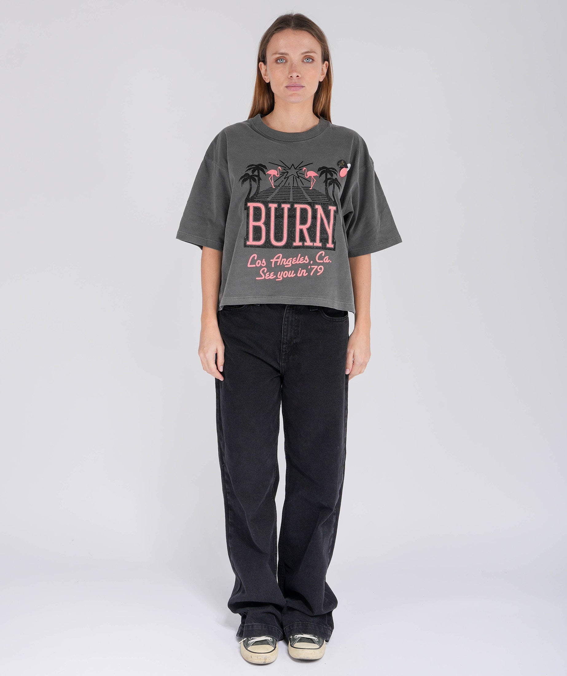 SEE YOU" crop crooper pepper tee shirt