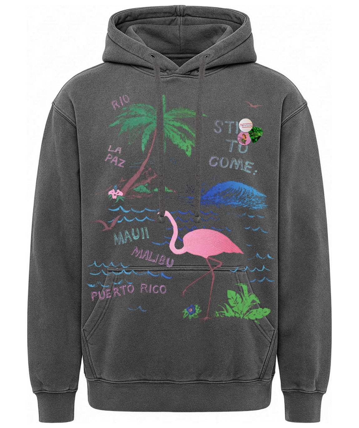 Hoodie jagger pepper "FLAMINGO
