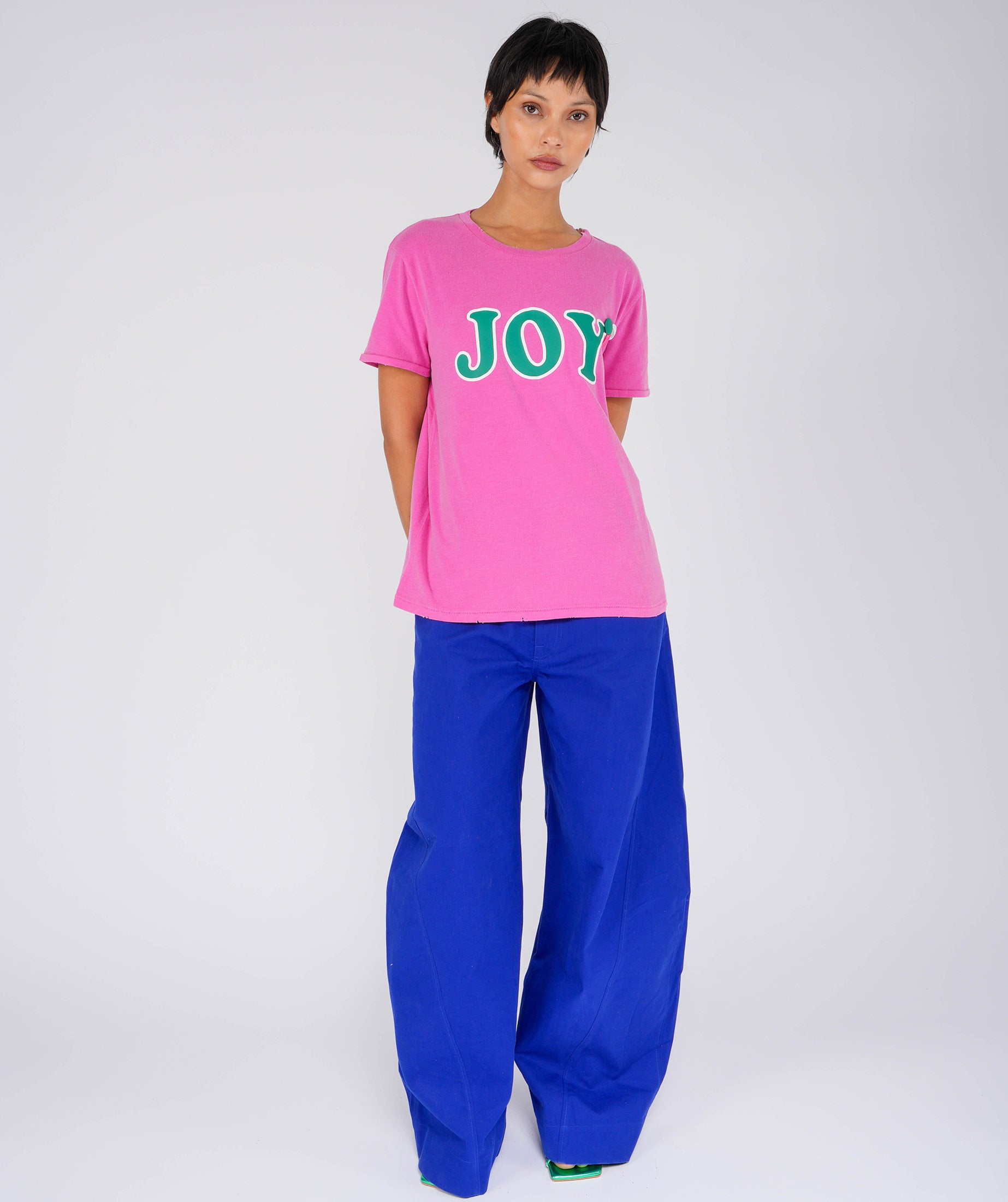 JOY" starlight fuschia tee shirt