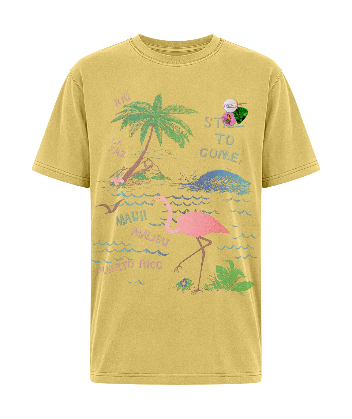 FLAMINGO" corn trucker tee shirt