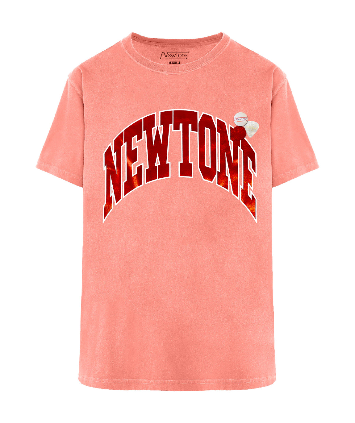 TONE SS25" coral trucker tee shirt