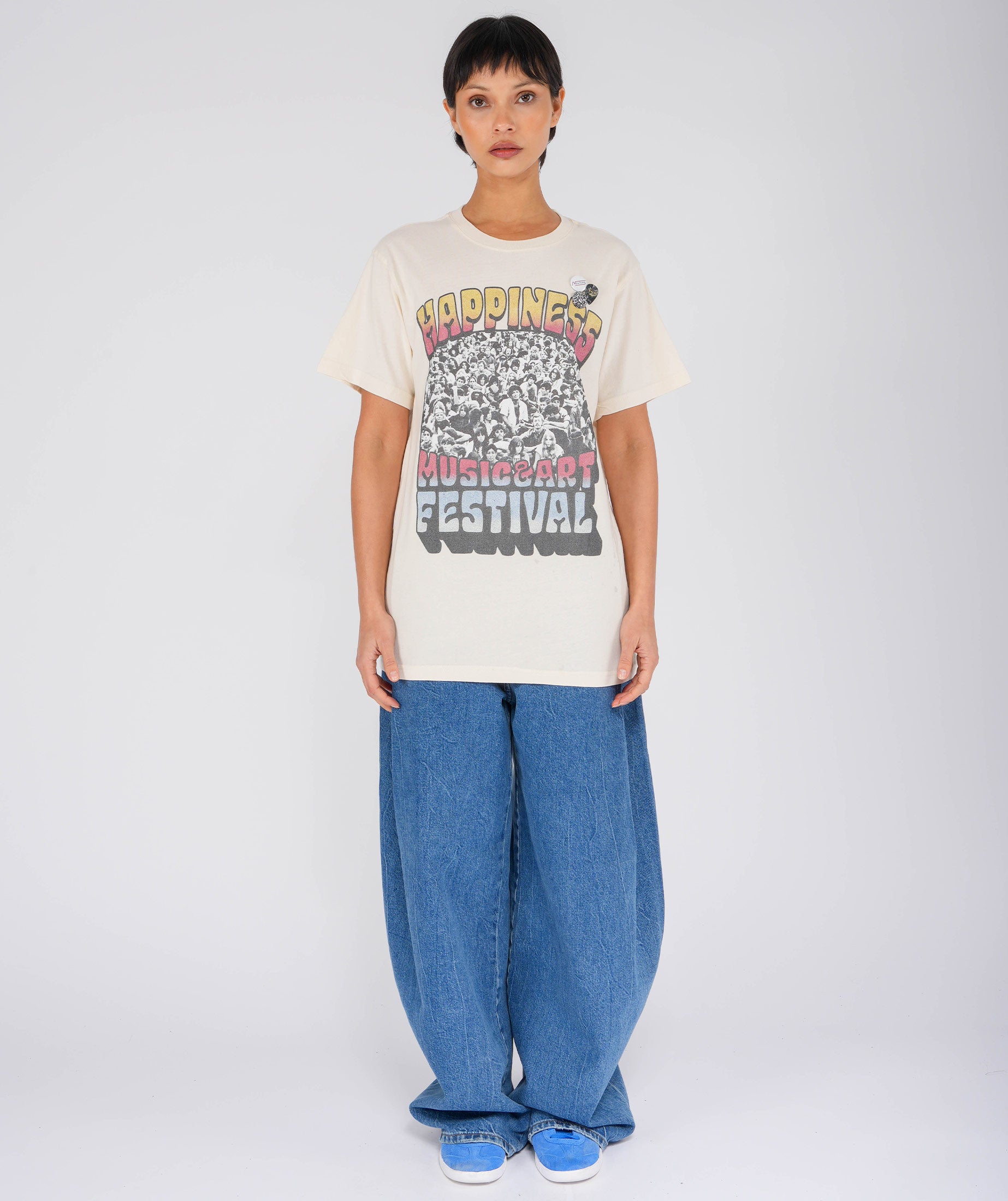 THREEDAYS" natural trucker tee shirt