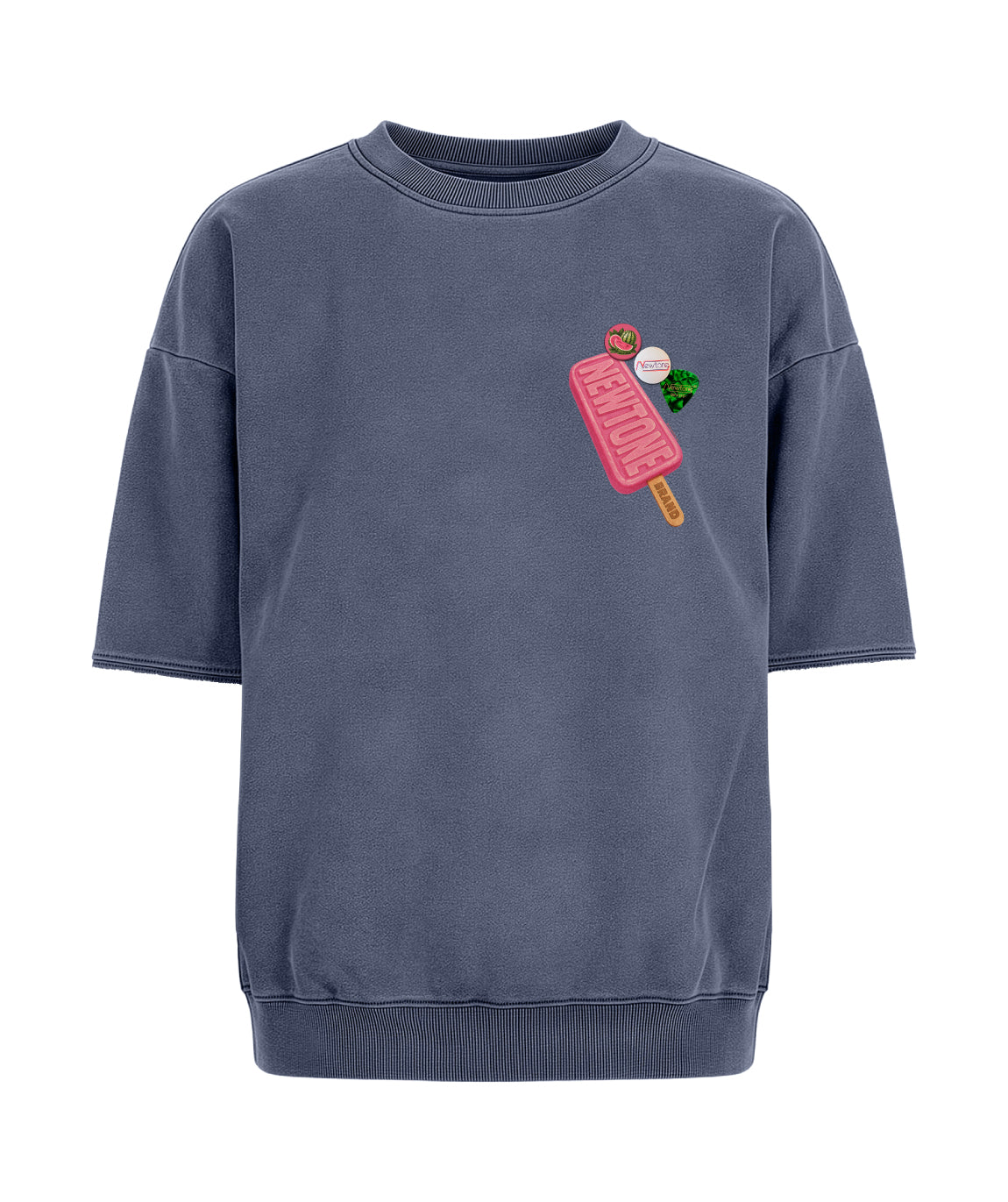 "FREEZE" denim sweatshirt