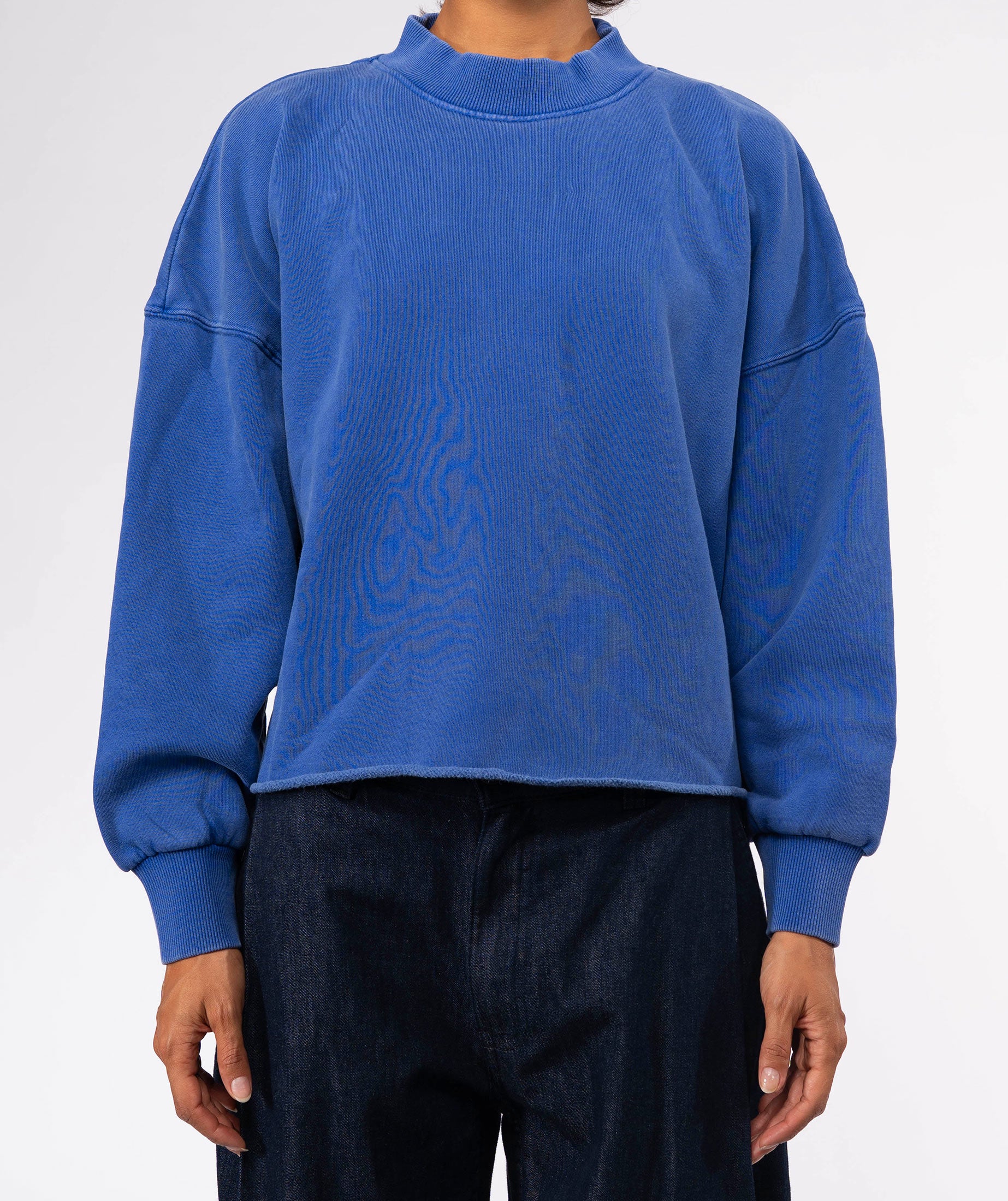 Royal blue cropped sweatshirt "DAILY"
