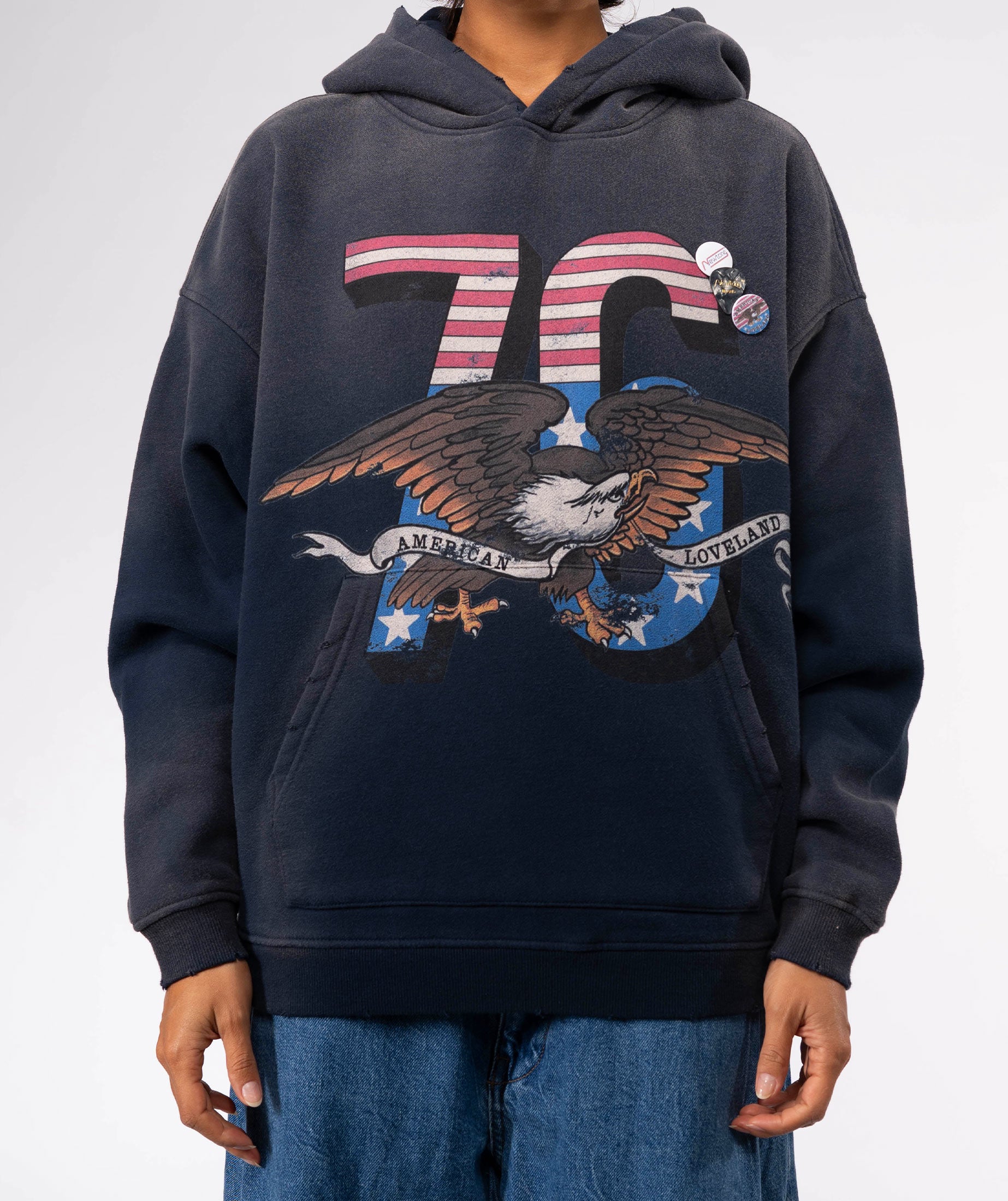 Vintage blue "LOVELAND" hoodie