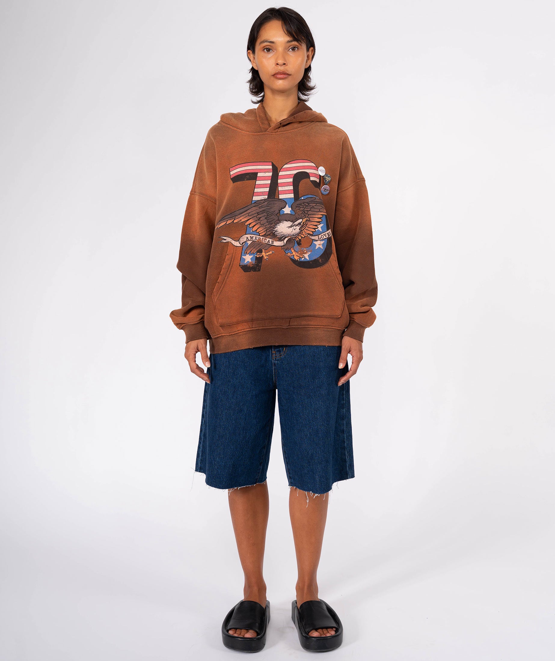 Vintage brown Skyler hoodie "LOVELAND"