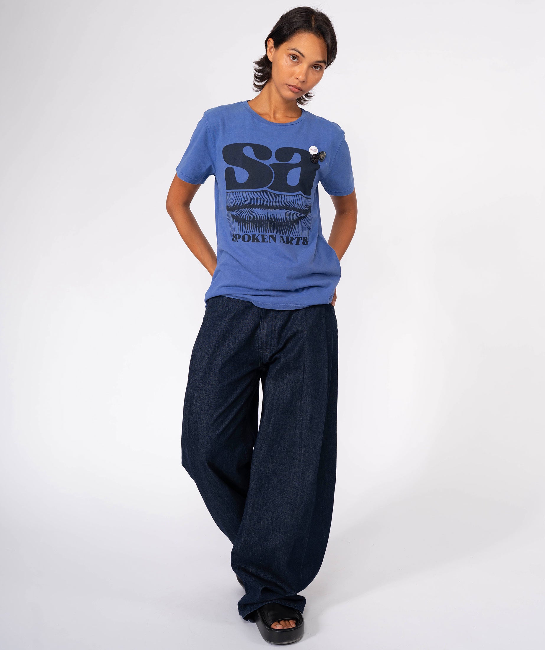 SPOKEN" starlight flo blue tee shirt