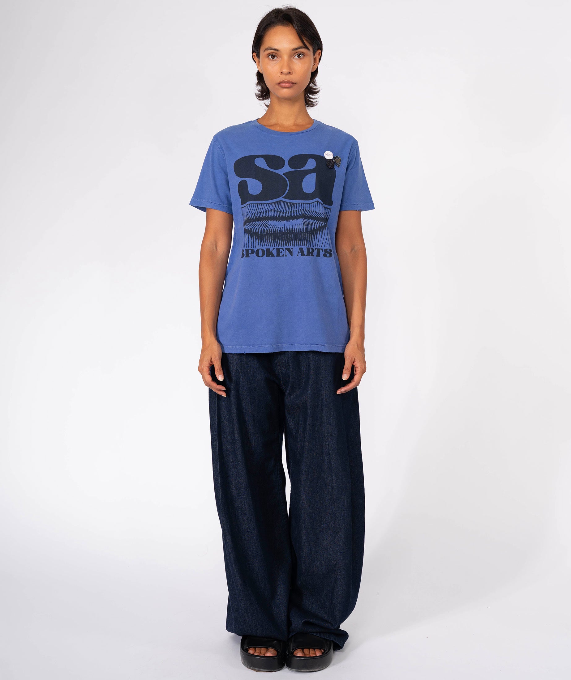 SPOKEN" starlight flo blue tee shirt