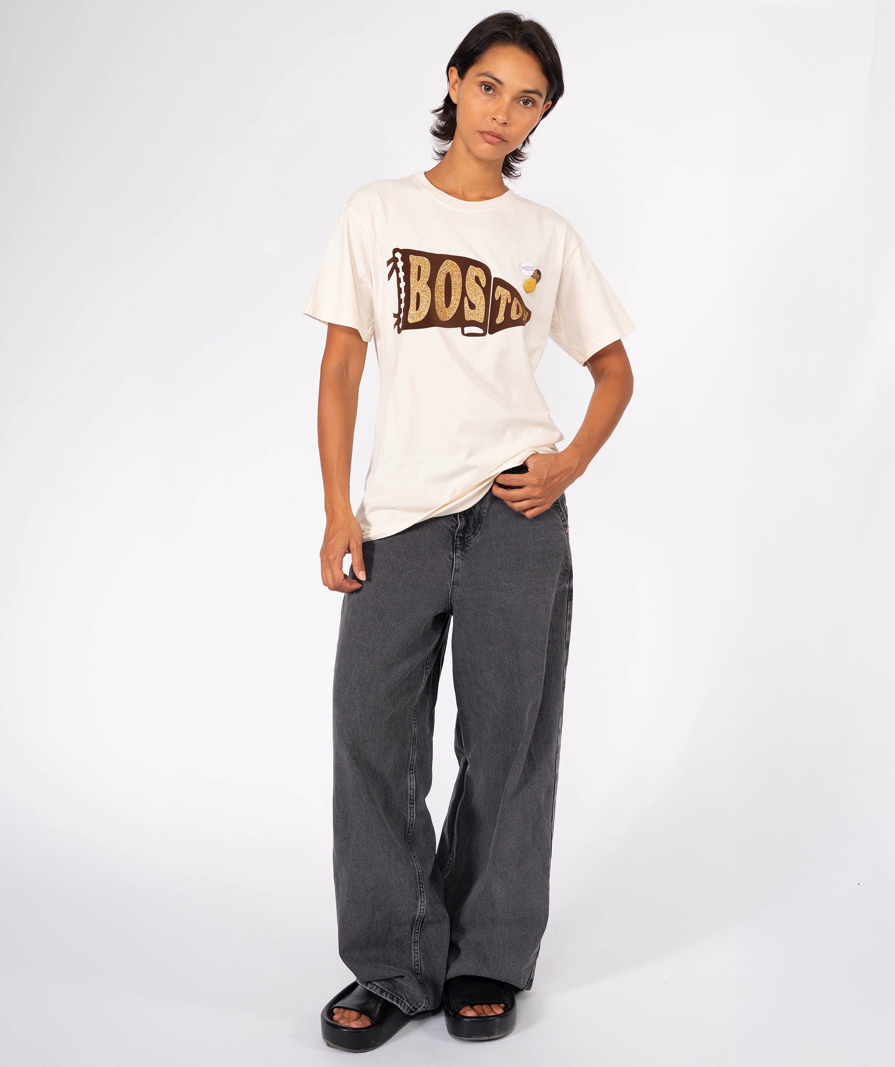 PRENNANT" natural trucker tee shirt