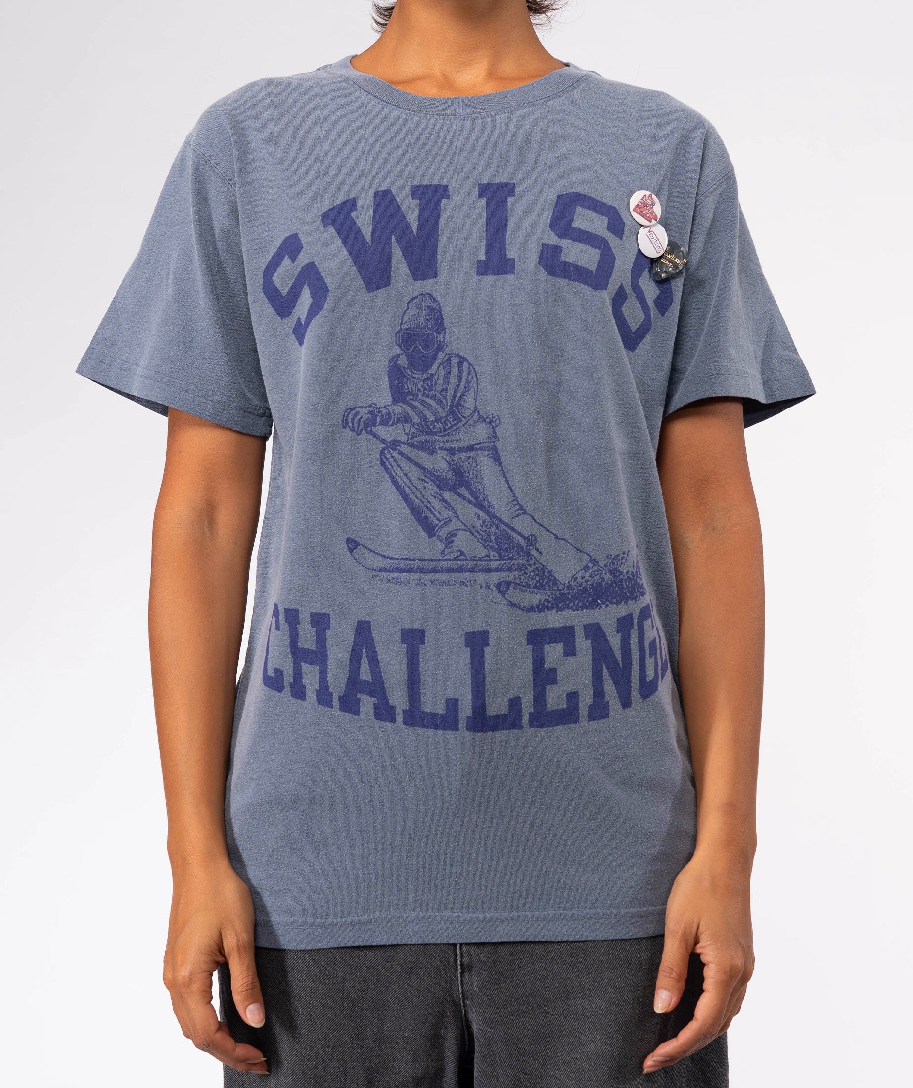 SWISS" trucker denim tee shirt