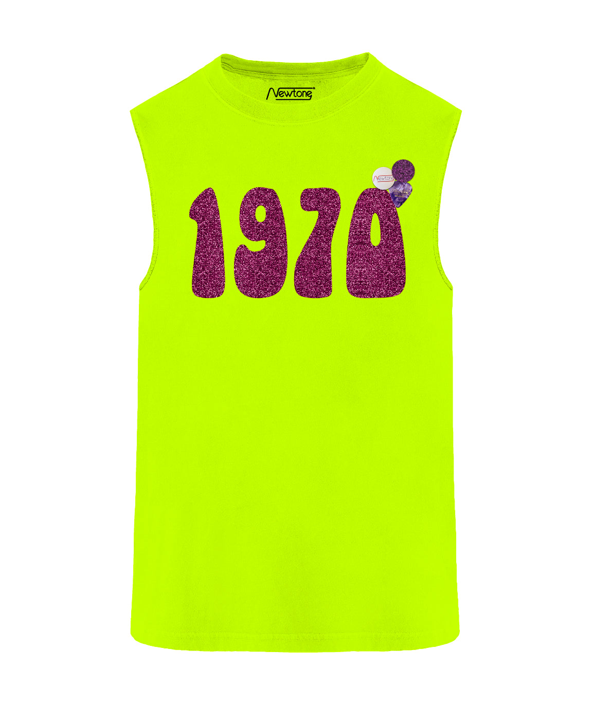 Neon yellow biker T-shirt "1970 SS23"