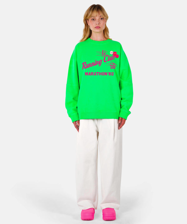 20K" neon green roller sweatshirt
