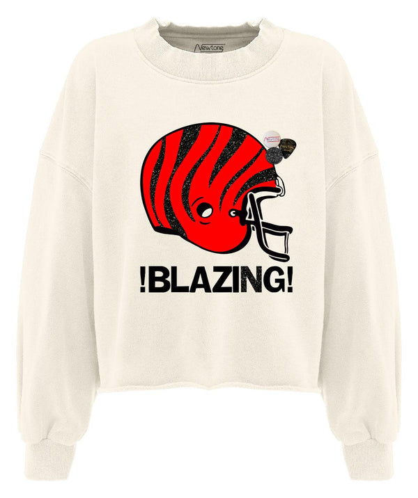 Sweatshirt crop wear natural "BLAZING" - Newtone