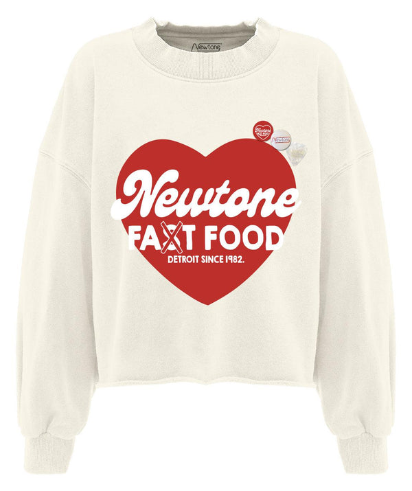 Sweatshirt crop wear natural "FAST SS24" - Newtone